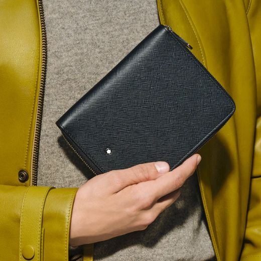 Montblanc Black Sartorial Leather 5-Pen Pouch with Zip - Image 6