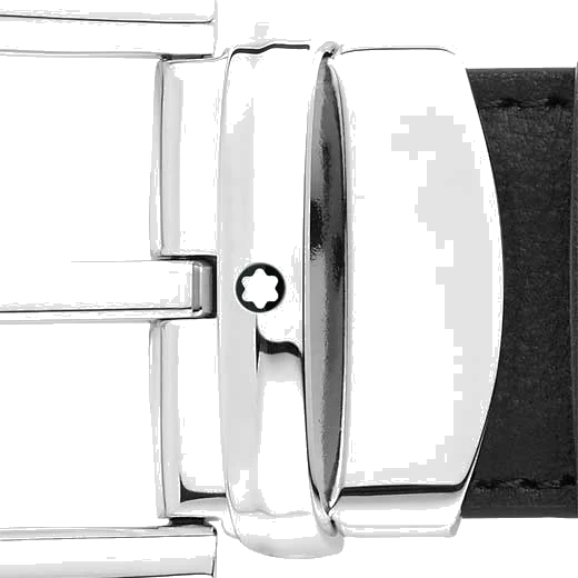 Montblanc Business Line Horseshoe Polished Palladium Pin Buckle Reversible Belt - Image 4