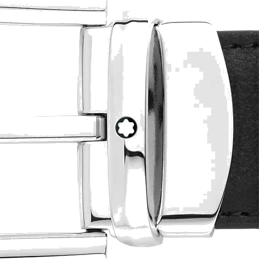 Montblanc Business Line Horseshoe Polished Palladium Pin Buckle Reversible Black/Brown Belt - Image 4