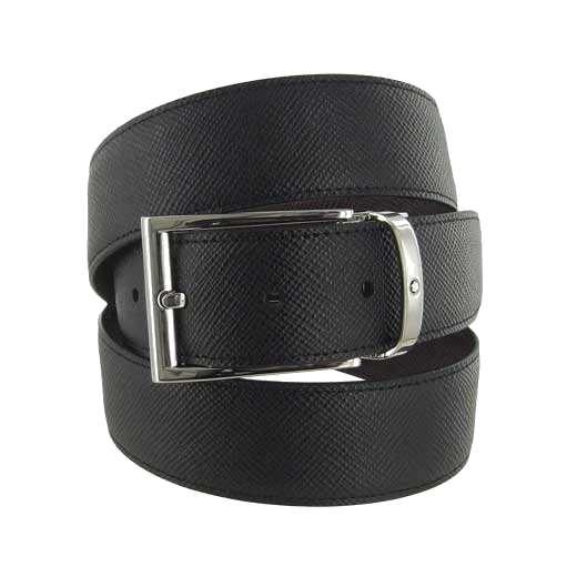 Montblanc Contemporary Line Trapeze Black & Brown Textured Leather Belt - Image 3