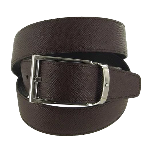 Montblanc Contemporary Line Trapeze Black & Brown Textured Leather Belt - Image 5