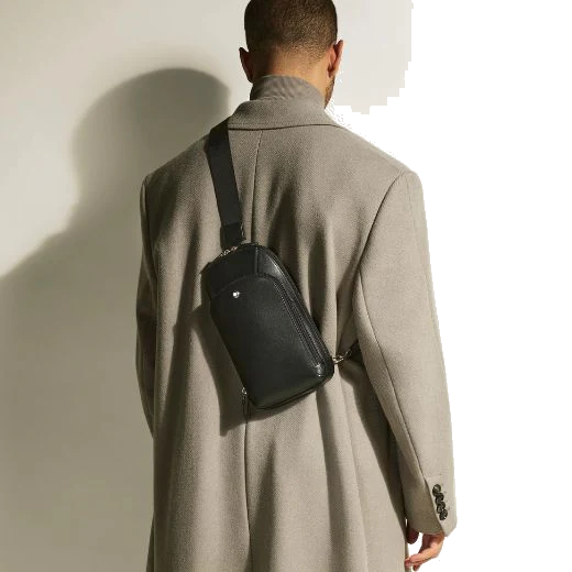 Montblanc Sartorial Black Leather Sling Bag - Image 6