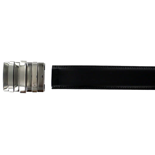 Montblanc Vertical Geometric Box Buckle Reversible Leather Belt - Image 3