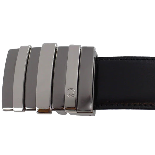 Montblanc Vertical Geometric Box Buckle Reversible Leather Belt - Image 4