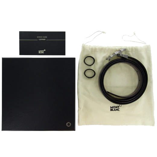 Montblanc Vertical Geometric Box Buckle Reversible Leather Belt - Image 6