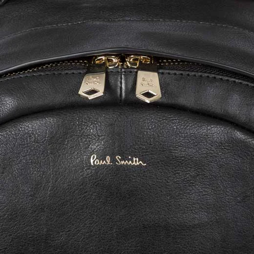 Paul Smith Black Leather Backpack with Gold Studded Detailing - Image 3