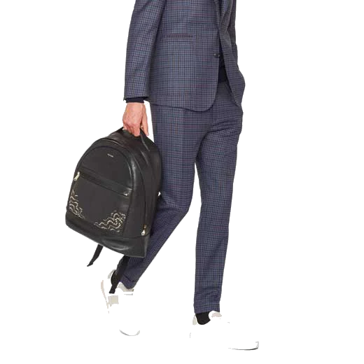 Paul Smith Black Leather Backpack with Gold Studded Detailing - Image 7