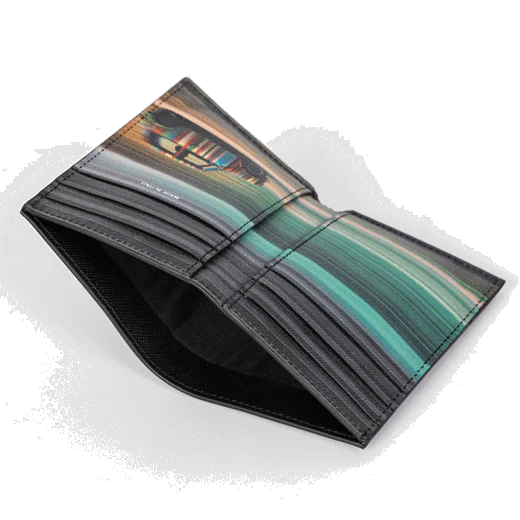 Paul Smith Black 'Mini Blur' Interior 6CC Card Holder - Image 3