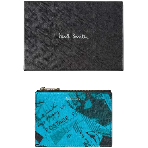 Paul Smith Blue Show Collage 2CC Zipped Card Holder - Image 4