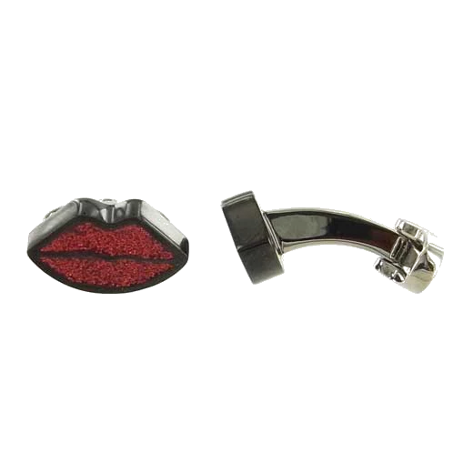 Paul Smith Glitter Red Lips Cufflinks - Image 3