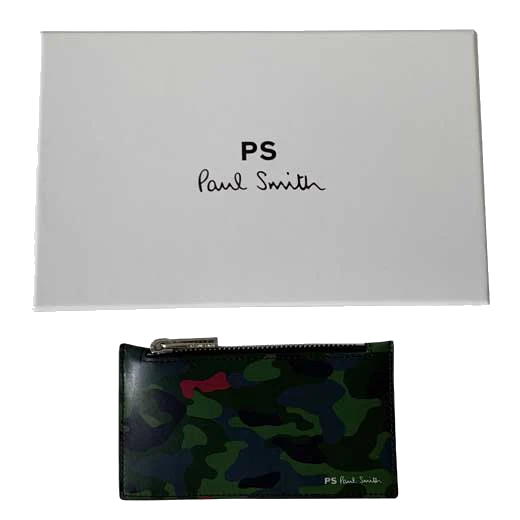 Paul Smith Khaki Camo Print Zipped Coin Pouch - Image 4
