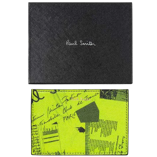 Paul Smith Lime Green Show Collage 2CC Card Holder - Image 4