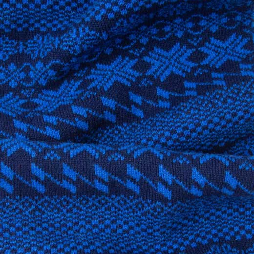 Paul Smith Men's Navy Fair Isle Lambswool Scarf - Image 3