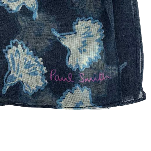 Paul Smith Women's Navy Drawn Floral Silk Scarf - Image 3