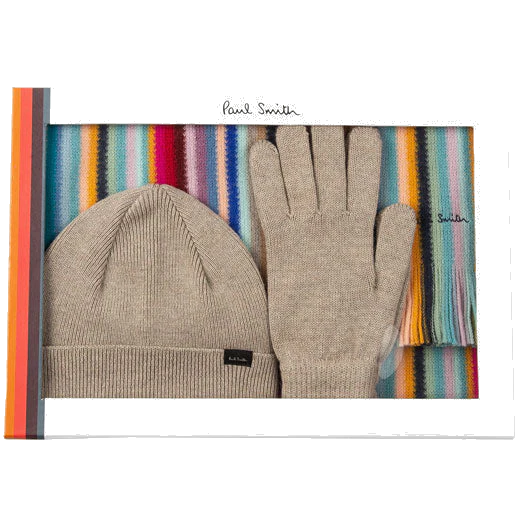 Paul Smith Women's Stripe Scarf, Grey Gloves & Hat Gift Set - Image 5