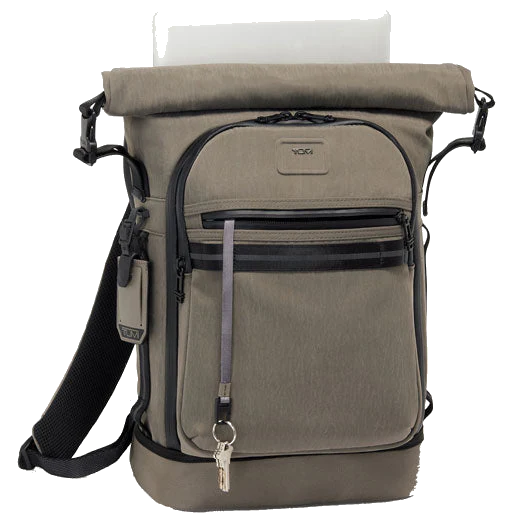 TUMI Alpha Bravo Brown Ally Roll Top Backpack - Image 4