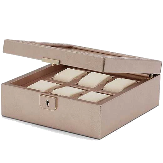 WOLF Rose Gold Palermo 6 Piece Watch Box - Image 5